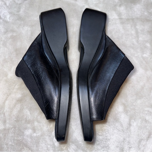 Easy Spirit Black 90s Platform Wedge Slides Size 8 - Picture 4 of 14